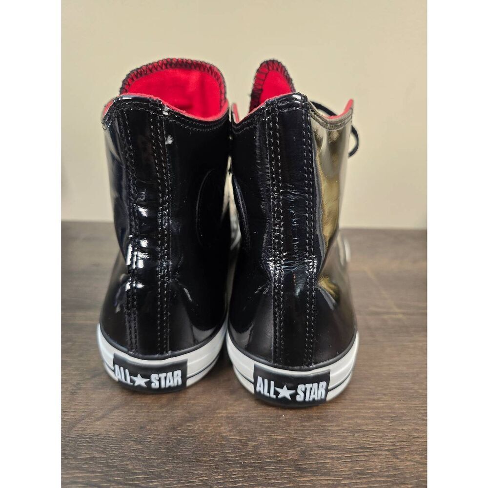 Converse All Star Black Patent Leather Sneakers Men’s Shoes Size 11 Skateboard - Picture 4 of 6